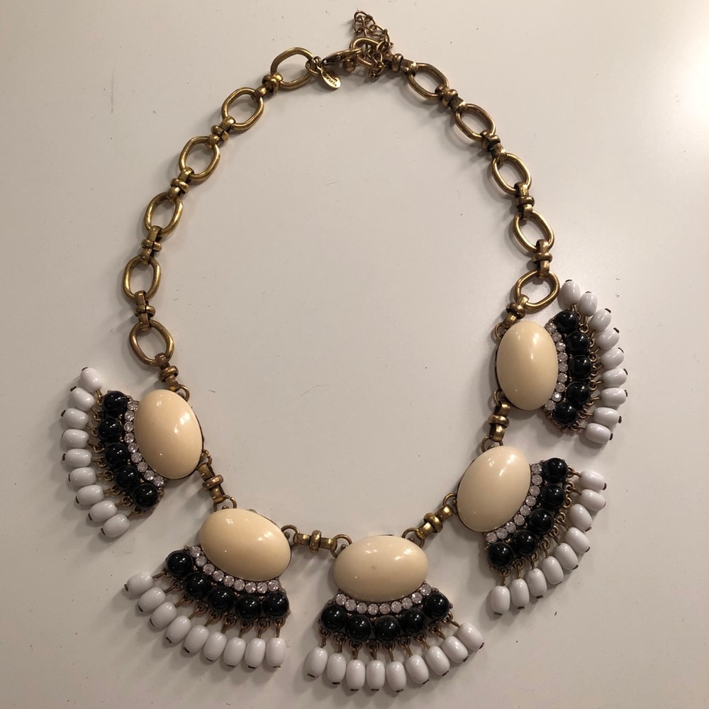 Leslie Danzis Black & White Bib Necklace